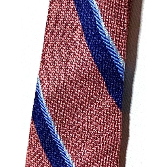 Brooks Brothers Mens Neck Tie Pink Blue Striped Preppy Old Money Professional - Picture 4 of 6